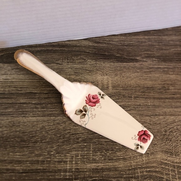 Staffordshire Floral China Cake Server - Picture 1 of 9